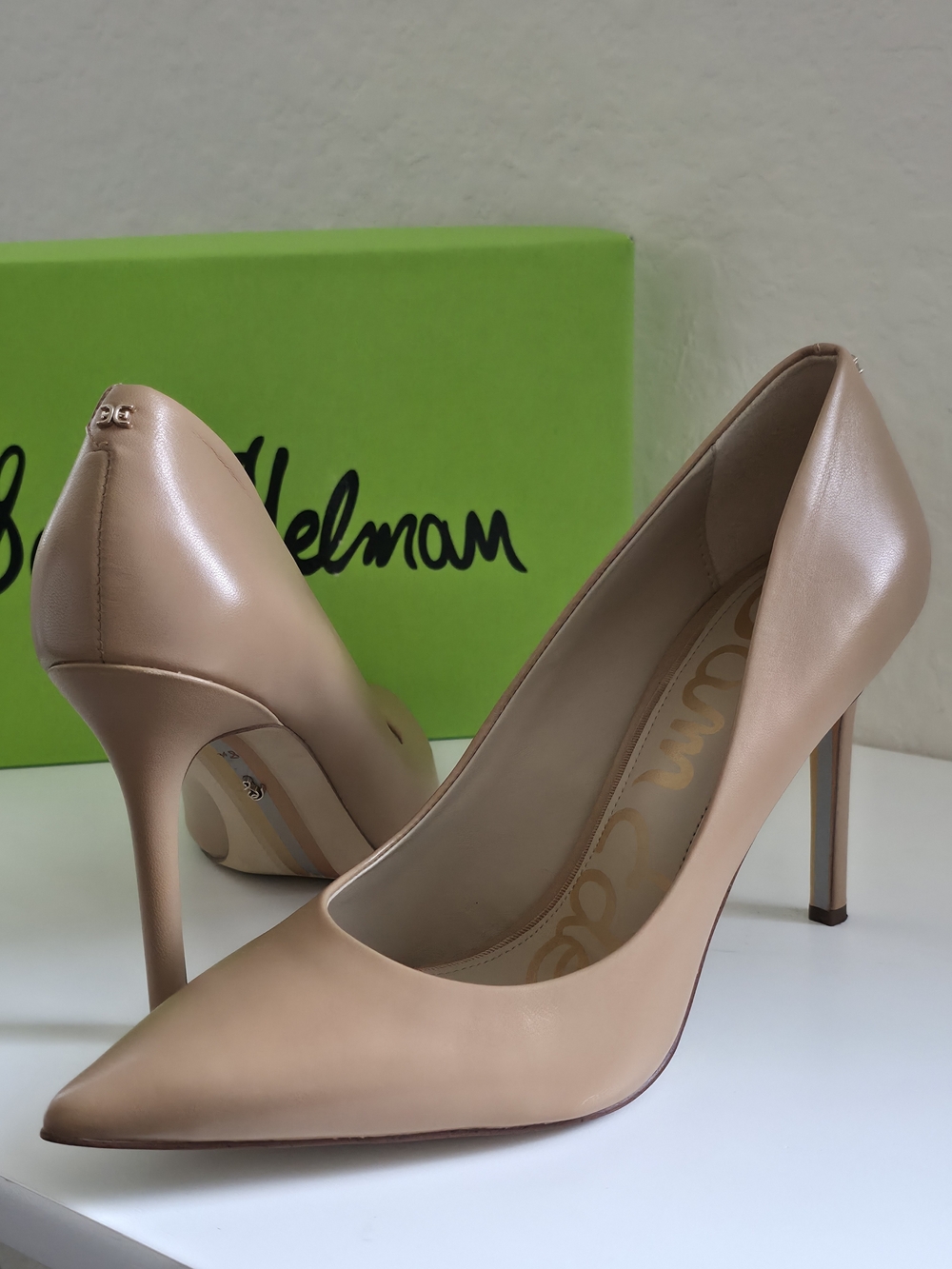 Sam Edelman Hazel Slip-on Beige Pointed-Toe Stiletto Pumps Size 8½